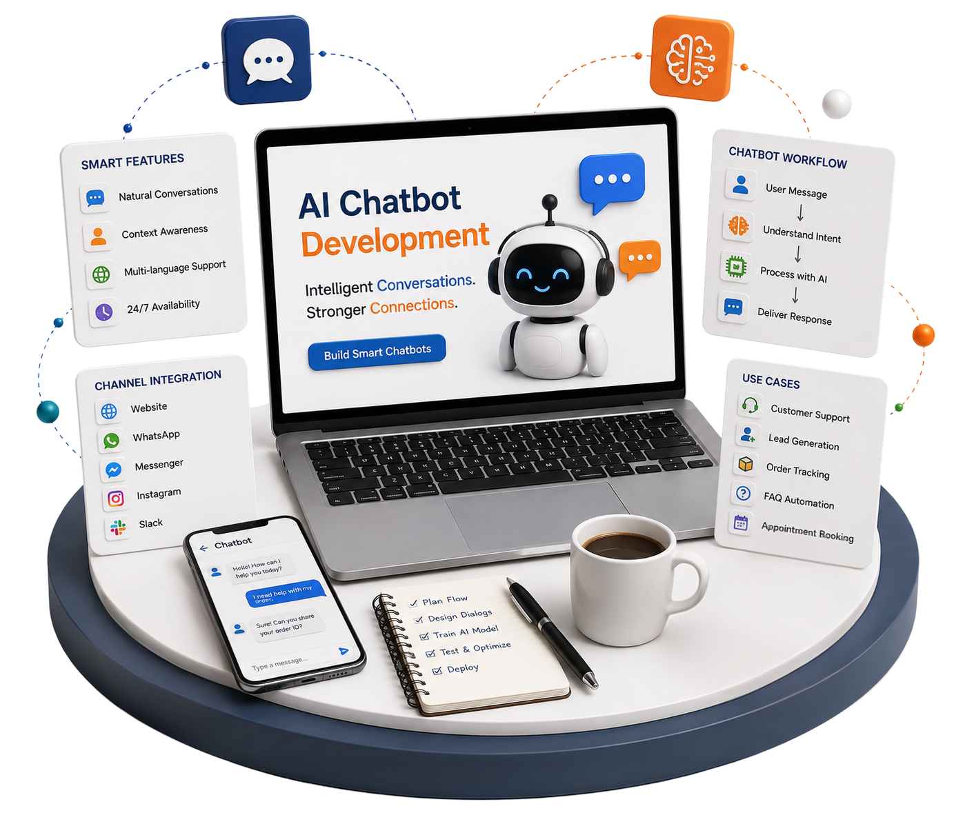 AI chatbot development illustration