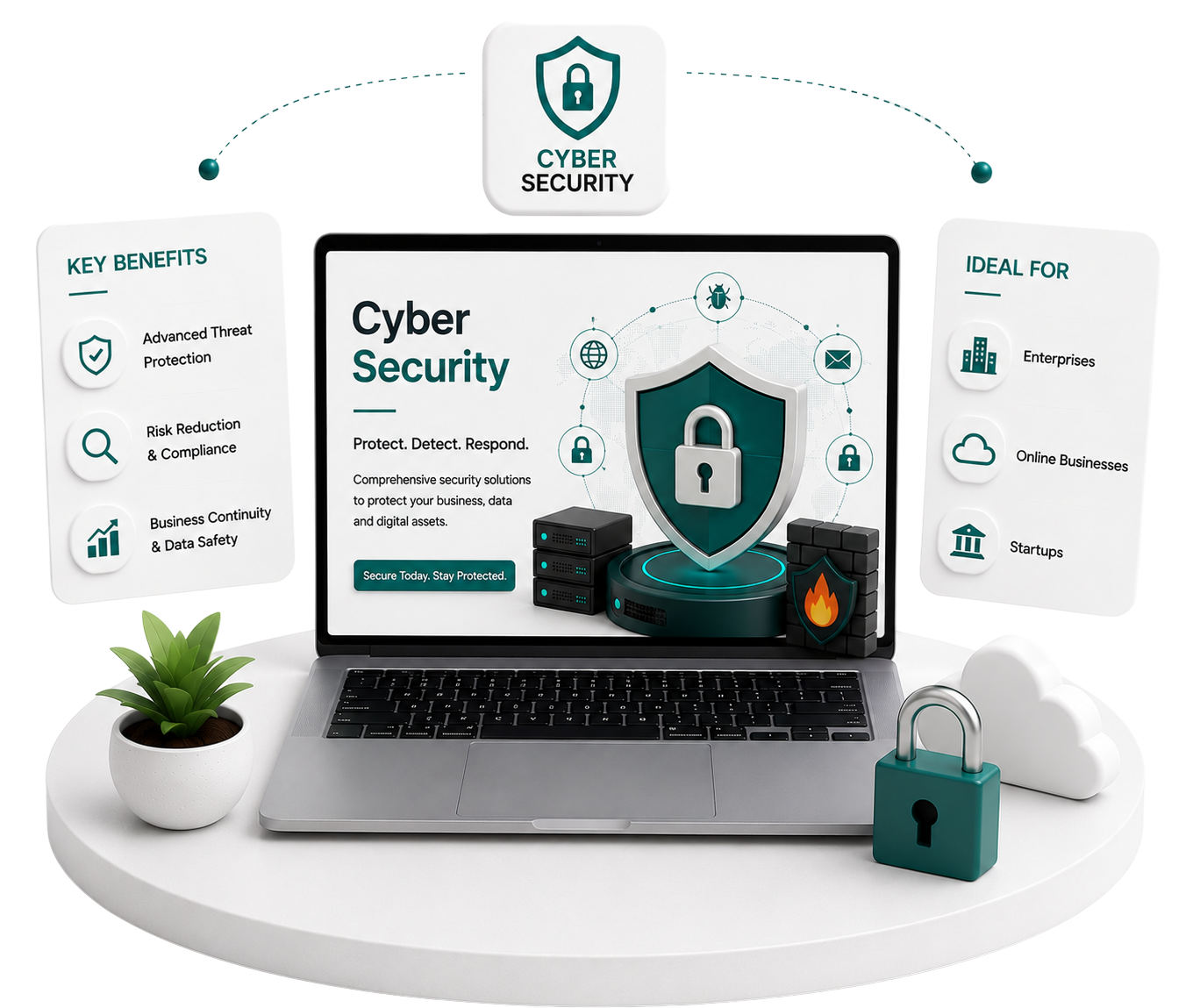 Cyber security solutions illustration